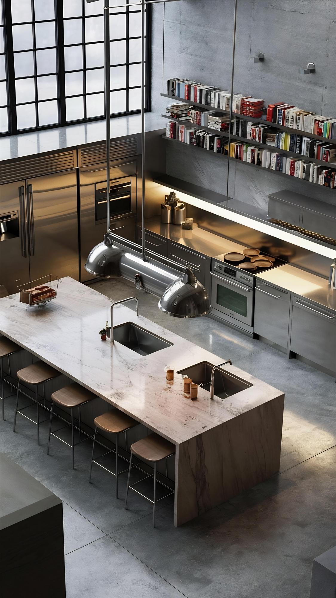 Compact kitchen studio with modern equipment